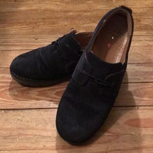 Clarks Unstructured navy blue Suede shoes